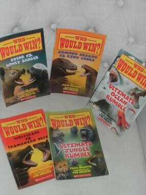 Lot of 5 Books WHO WOULD WIN? Series by Jerry Pallotta Scholastic
